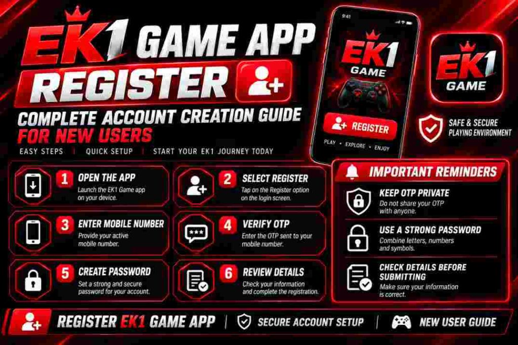 EK1 Game App Register Complete Account Creation Guide